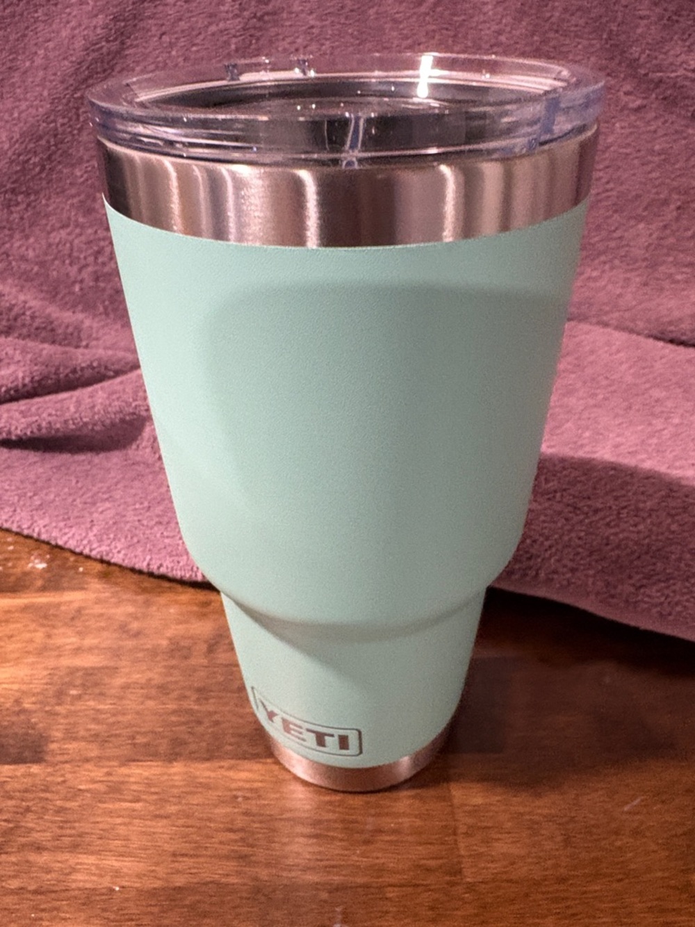 Yeti Mint Green Travel Tumbler with Clear Lid